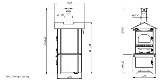 Immagine di FORNO A LEGNA CLEMENTI A COTTURA INDIRETTA SMILE  40X50