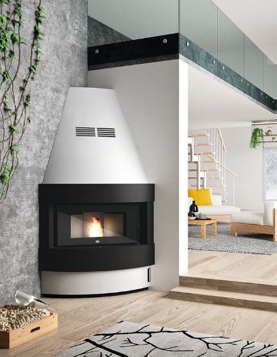 Immagine di CAMINETTO INSERTO A PELLET EVA CALOR RAFFAELLO 12 KW AD ANGOLO