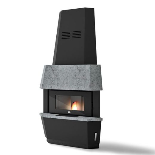 Immagine di CAMINETTO INSERTO A PELLET EVA CALOR GIOTTO 12 KW AD ANGOLO