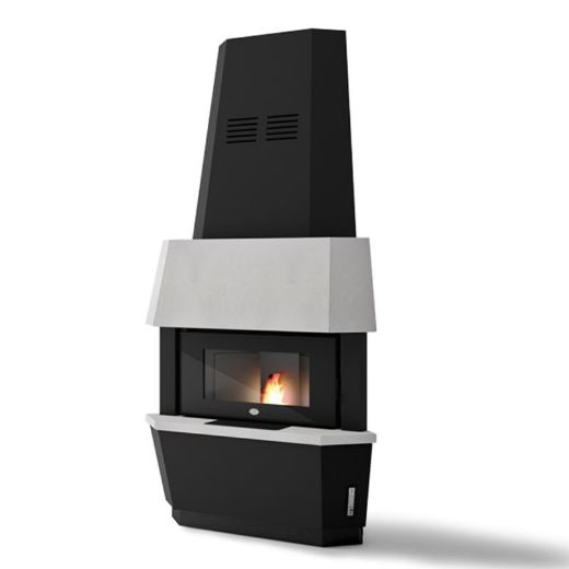 Immagine di CAMINETTO INSERTO A PELLET EVA CALOR GIOTTO 12 KW AD ANGOLO