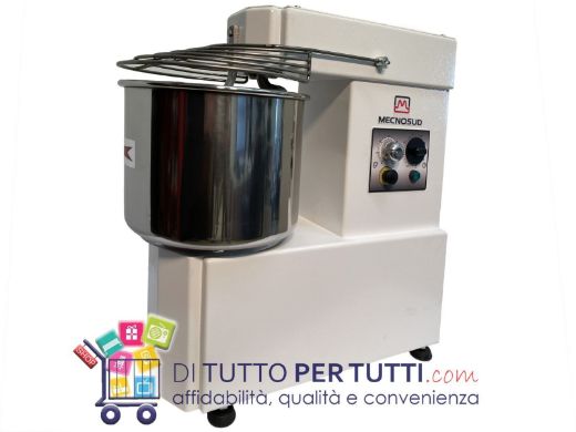 Immagine di IMPASTATRICE A SPIRALE IM8MV 8KG MECNOSUD A PENTOLA FISSA INOX 220V - 8 KG