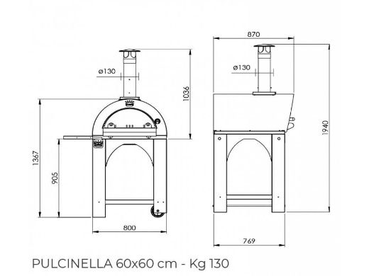 Immagine di FORNO A LEGNA CLEMENTI PULCINELLA 60X60 CON BASE