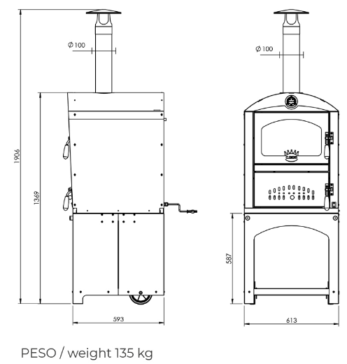 Immagine di FORNO A LEGNA CLEMENTI A COTTURA INDIRETTA PICCOLO GIOIELLO 45X50