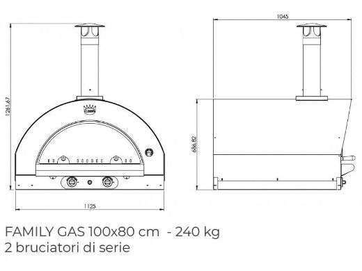 Immagine di FORNO A GAS CLEMENTI PULCINELLA 100X80 4/5 PIZZE