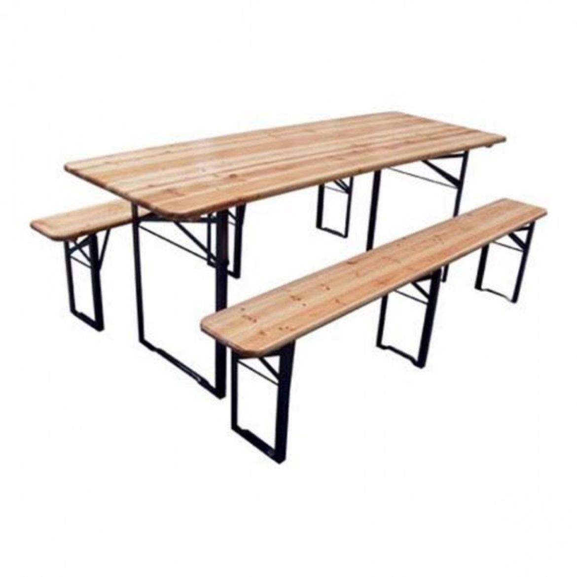 Immagine di 6 SET BIRRERIA TAVOLO CM.220X80 + PANCHE A 3 GAMBE 