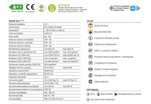 Immagine di STUFA A PELLET WAVE 8.0 PLUS TERMOVANA 