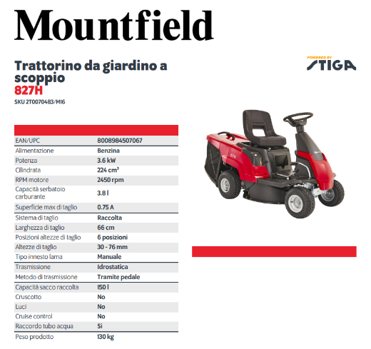 Immagine di TRATTORINO MOD. RIDER 827H CM. 66