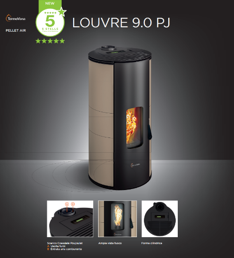 Immagine di STUFA A PELLET TERMOVANA MODELLO LOUVRE 9.0KW PJ