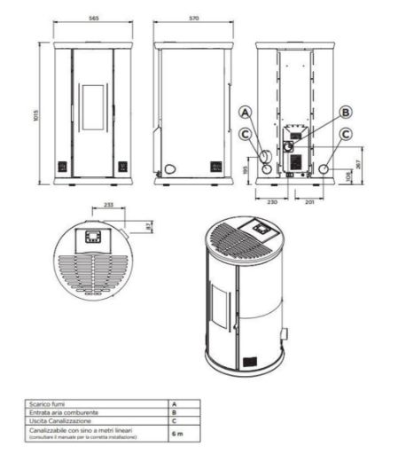 Immagine di STUFA A PELLET CANALIZZABILE TERMOVANA FANCY 12KW  PJ