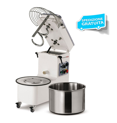 Immagine di IMPASTATRICE A SPIRALE 44 KG MECNOSUD A TESTA SOLLEVABILE E VASCA ESTRAIBILE PK44AM - PK44AT - PK44AD