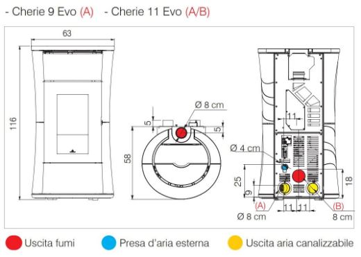 Immagine di STUFA A PELLET EDILKAMIN CHERIE EVO 11 CANALIZZATA