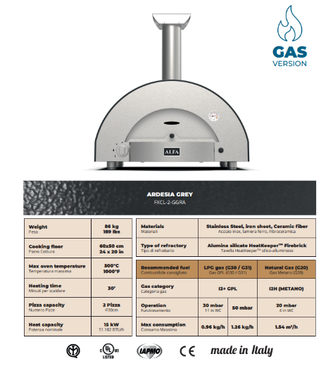 Immagine di FORNO ALFA FORNI CLASSICO 2 PIZZE GAS