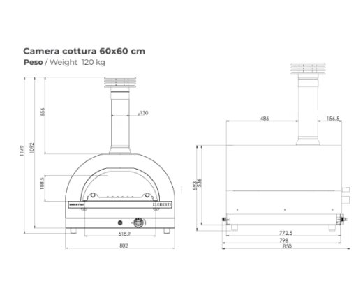 Immagine di FORNO A GAS CLEMENTI GOLD 60X60