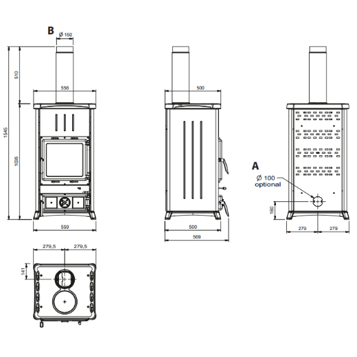Immagine di STUFA A LEGNA NORDICA CONCITA 2.0 STEEL