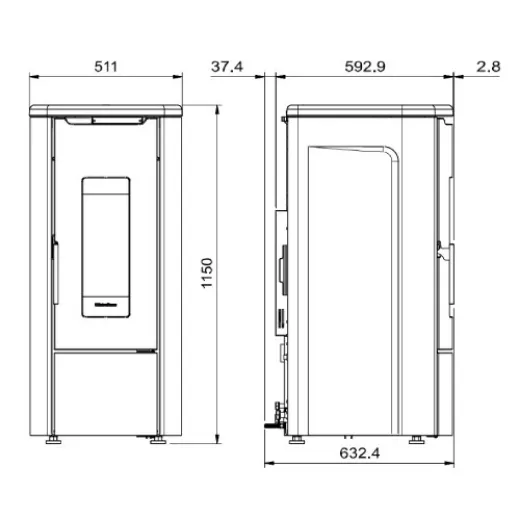 Immagine di Stufa a Pellet La Nordica Idro Rosanna 5.0 - 14 kW